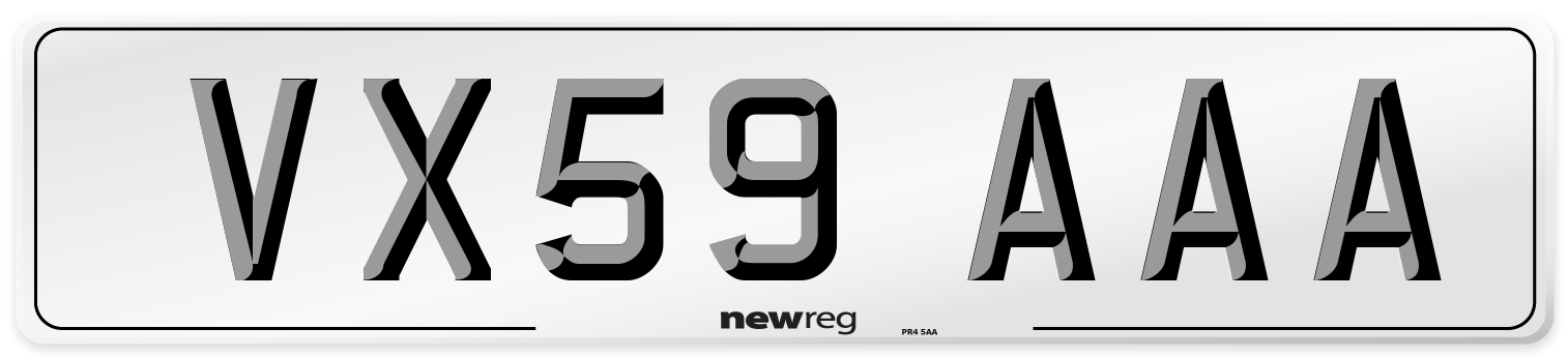 VX59 AAA Number Plate from New Reg